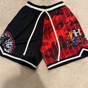 Dynamic Red and Black Men's Athletic Shorts